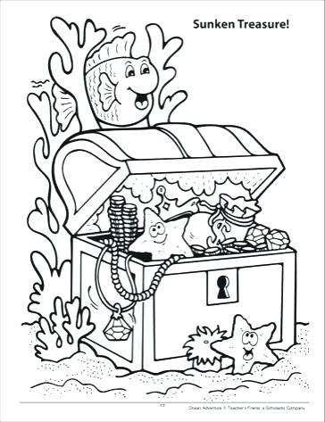 364x473 Treasure Coloring Pages Ocean Scene Coloring Page Underwater