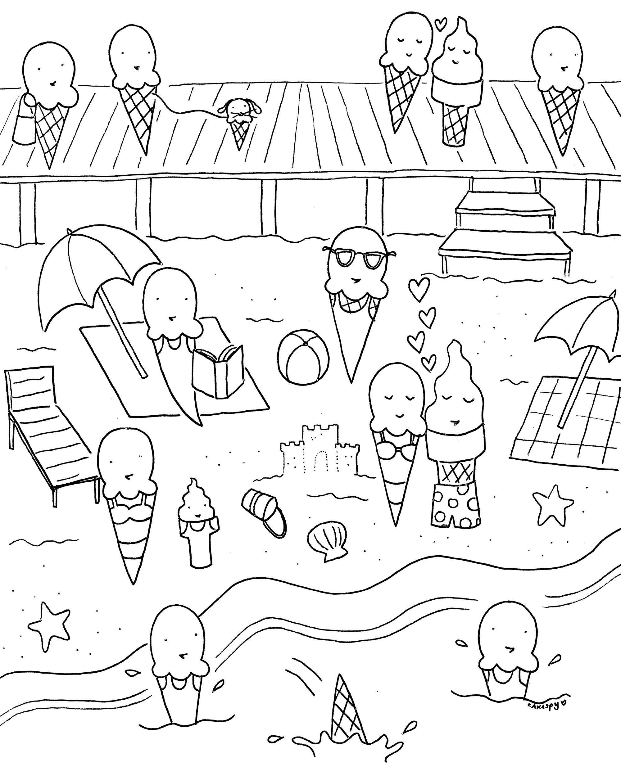 2000x2500 Summer Treats Coloring Pages