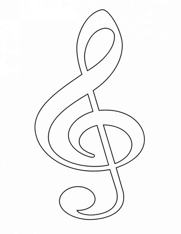 600x776 Picture Of Treble Clef Coloring Page Color Luna