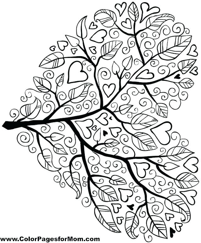 640x774 Coloring Pages With Hearts Tree Coloring Page Coloring Pages