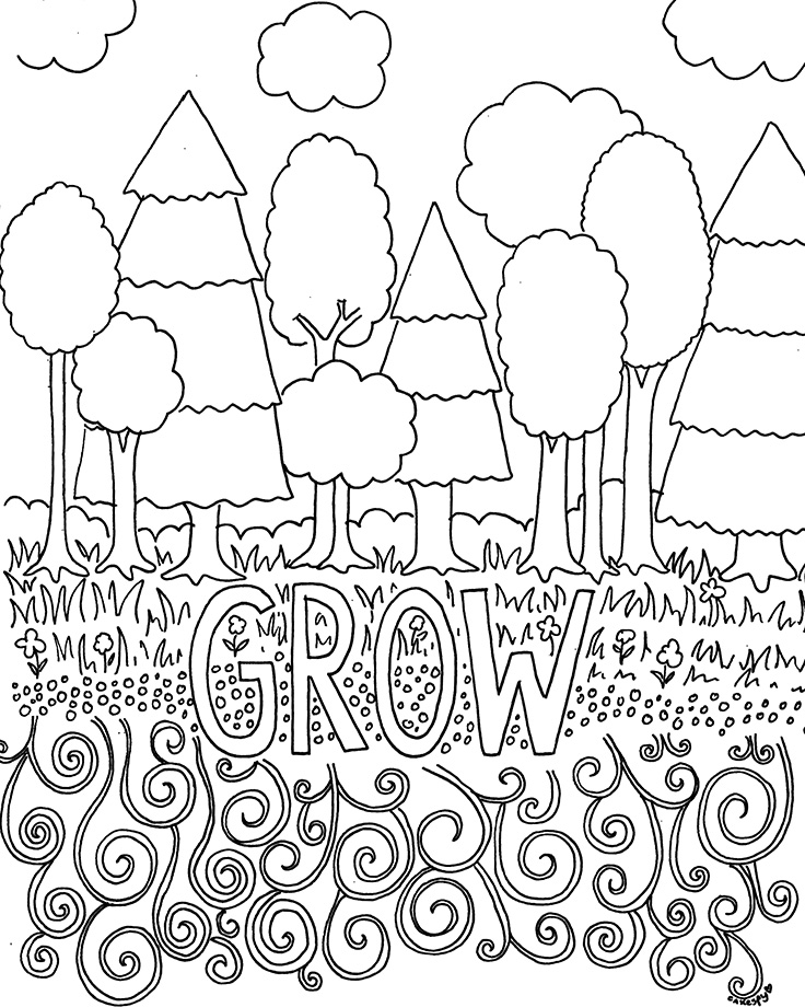 736x920 Free Coloring Pages For Adults Trees Flowers