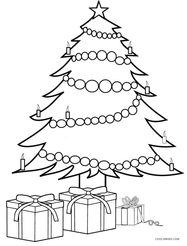 647x850 Printable Christmas Tree Coloring Pages For Kids