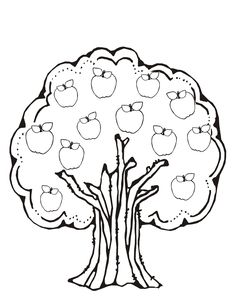 236x305 Nature Apple Tree Coloring Page For Kids, Printable Free