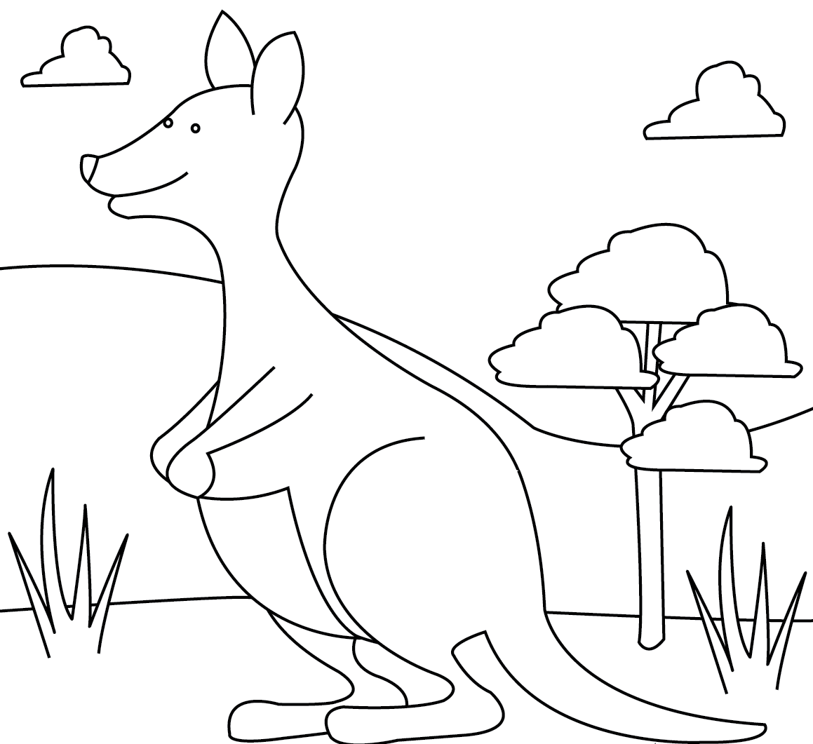 1159x1061 Tree Kangaroo Coloring Pages Allmadecine Weddings Kangaroo