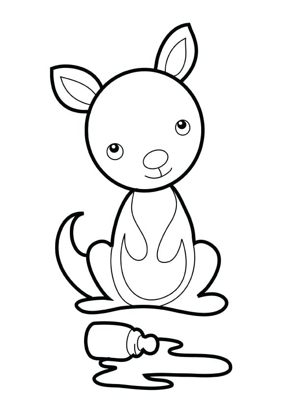 600x849 Kangaroo Coloring Page Kangaroo Carrying A Pouch Coloring Page