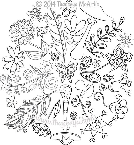 554x600 Nature Mandalas Coloring Book