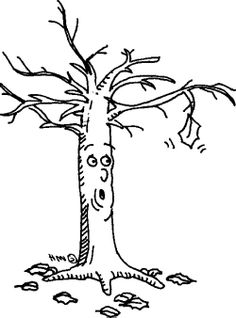236x318 Outline Of Tree Without Leaves Coloring Page Free Download