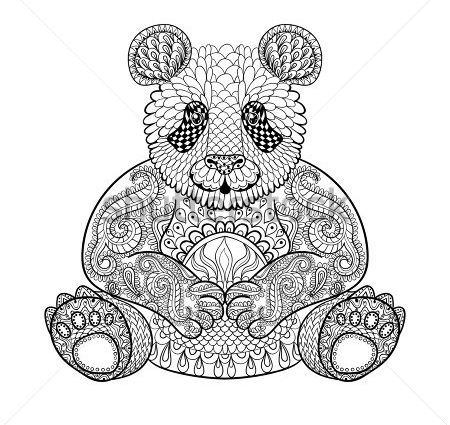 450x425 Abstract Animal Coloring Pages Hand Drawn Tribal Panda Animal