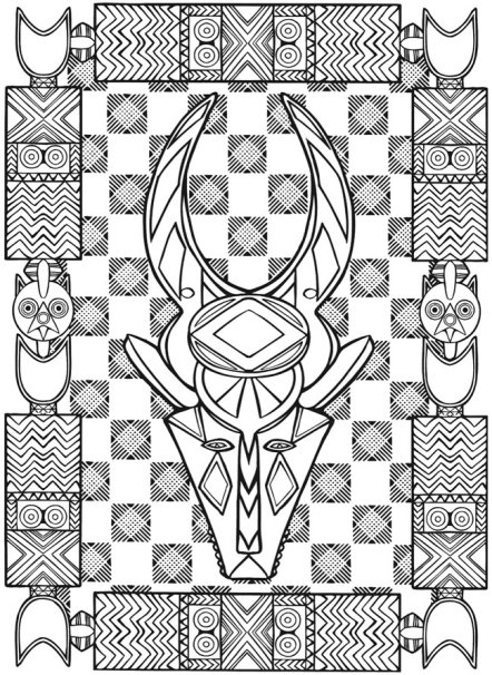 442x606 Eyes On Merapi African Art Designs Coloring Pictures