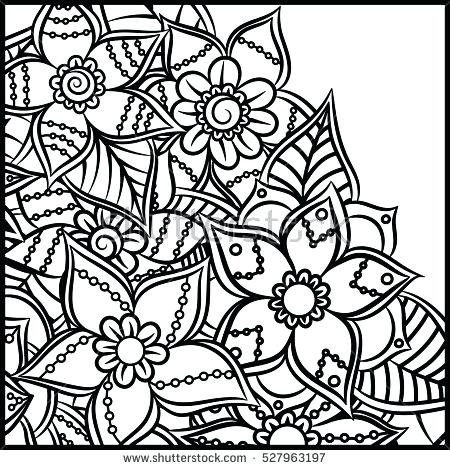 450x470 Pattern Coloring Book Leaves Ethnic Floral Plus Pattern