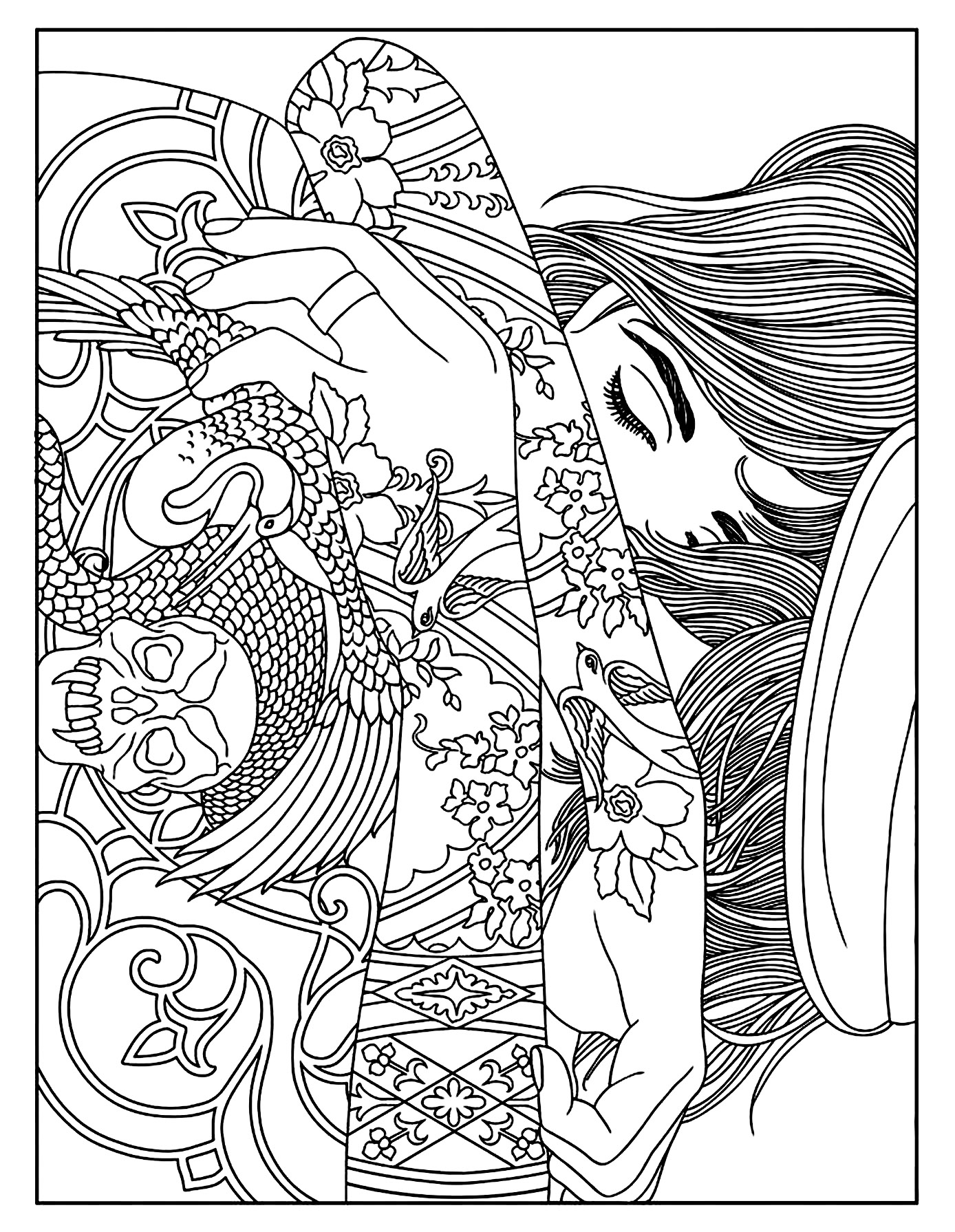 1388x1791 Tribal Designs Coloring Pages Best Of Woman Tattoos