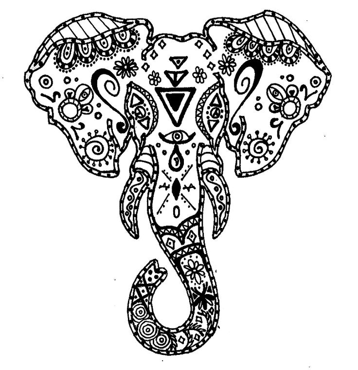 736x760 Elephant Coloring Pages For Tribal Elephant Coloring Page
