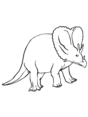 360x480 Triceratops Cretaceous Period Dinosaur Type Coloring Page