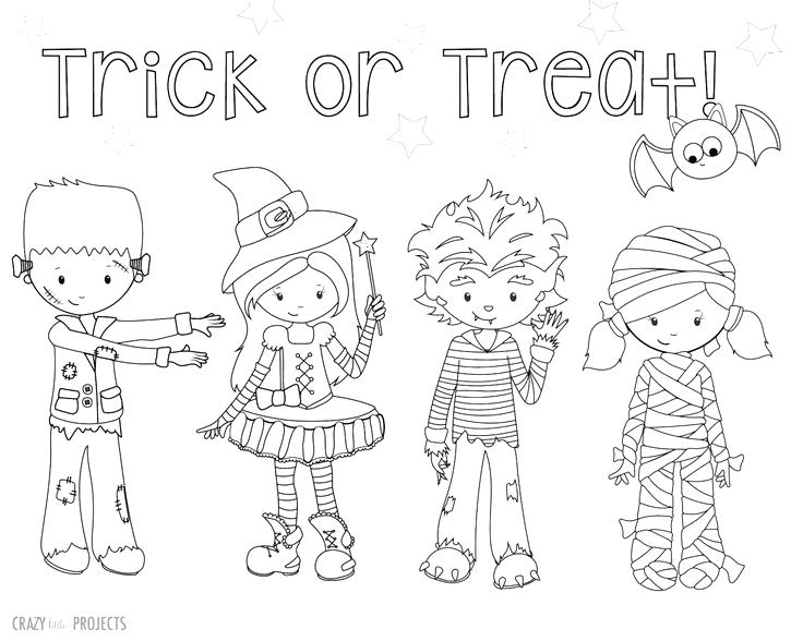 736x588 Trick Or Treat Coloring Pages Cute Free Printable Coloring Pages
