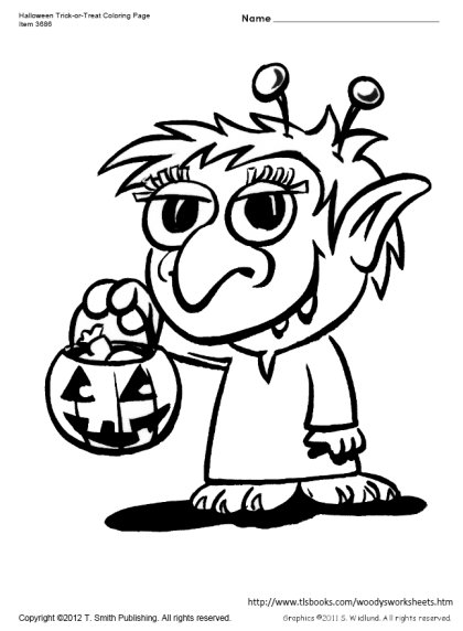 420x572 Trick Or Treat Coloring Page
