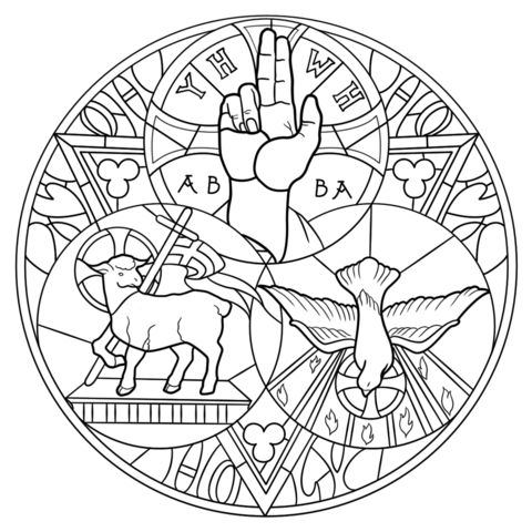 480x480 Holy Trinity Coloring Page From Stained Glass Category Select