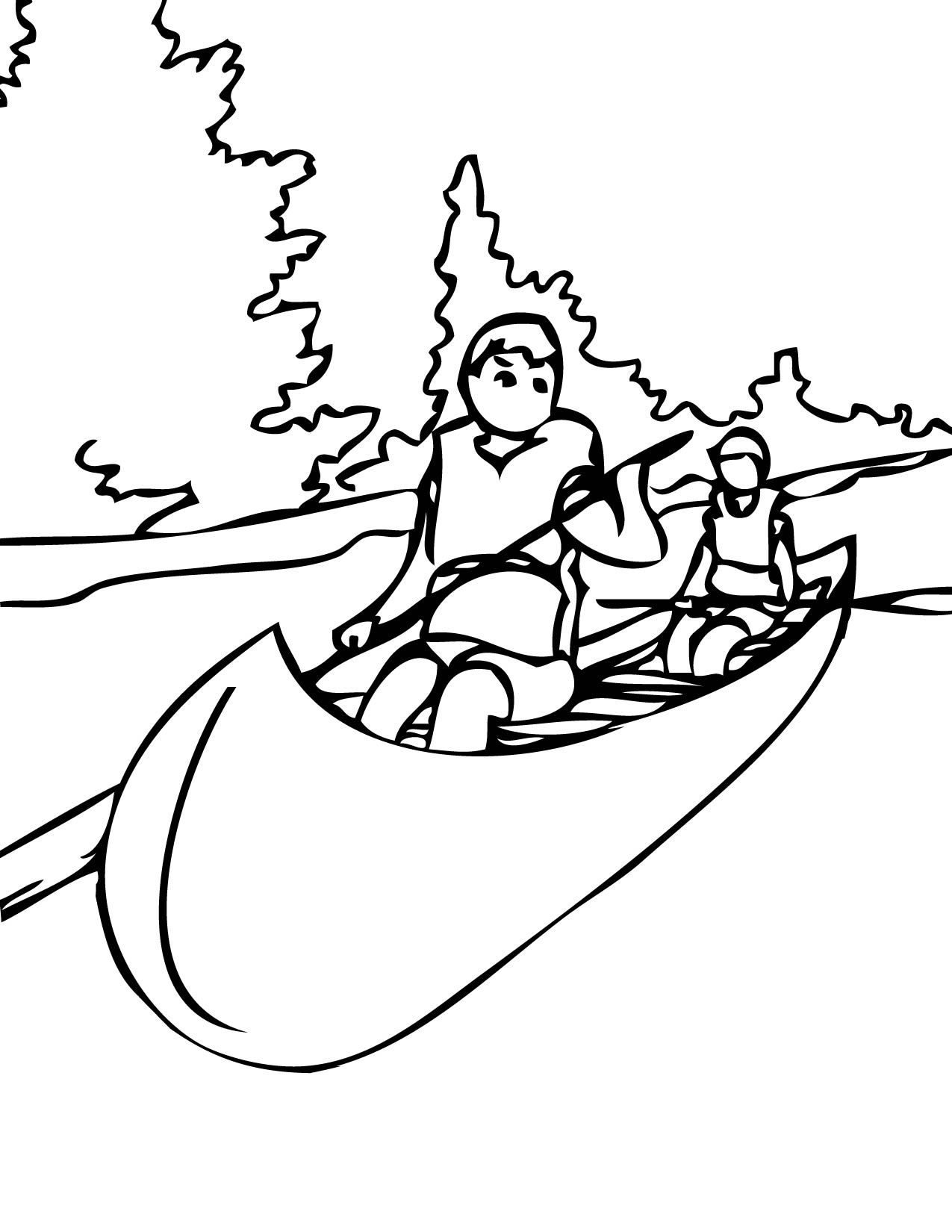 1275x1650 Canoe Trip Free Coloring Page Kids, Sports Coloring Pages