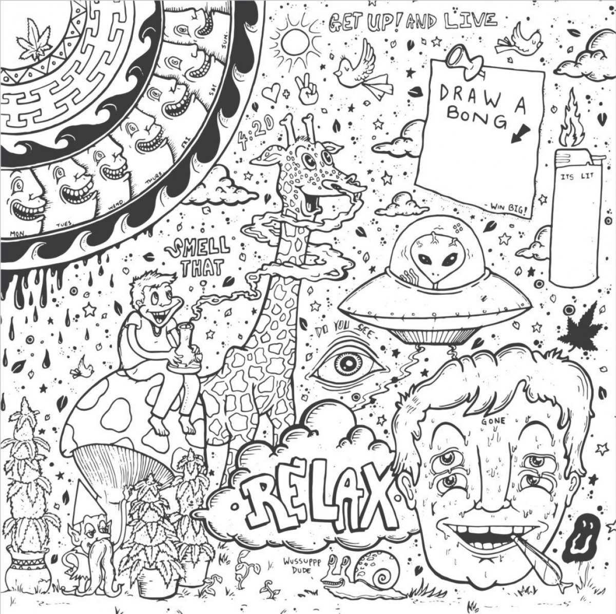 1200x1196 Powerful Trippy Coloring Pages In New Trends