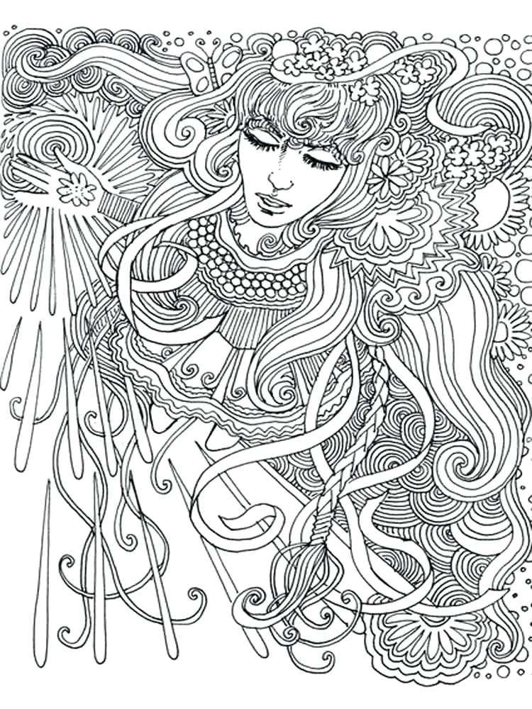 750x1000 Psychedelic Coloring Pages For Adults Delectable Trippy Coloring