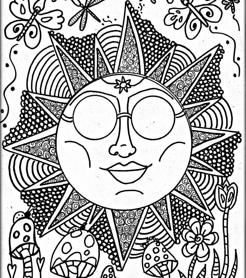 797x900 Trippy Coloring Pages Women Free Printable Adult Mushrooms Book