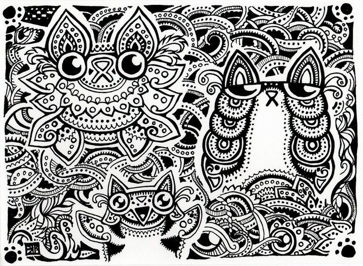 736x540 Trippy Coloring Page Kiddo Stuff Cat And Adult
