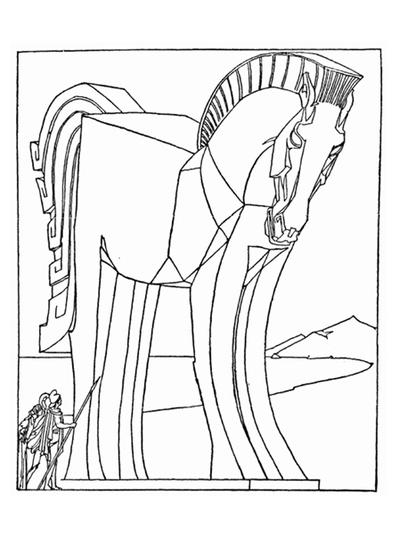 399x535 Coloring Pages Of Trojan Horse Trojan Horse Coloring Page Trojan