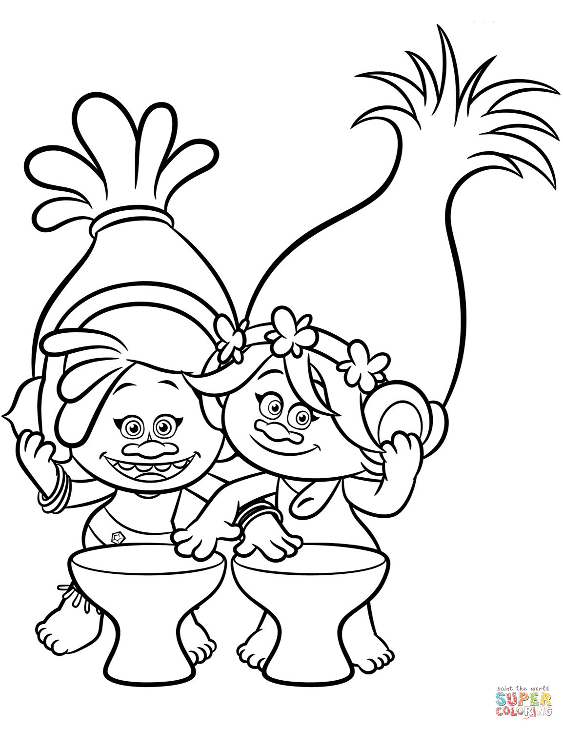 Troll Doll Coloring Books Sketch Coloring Page