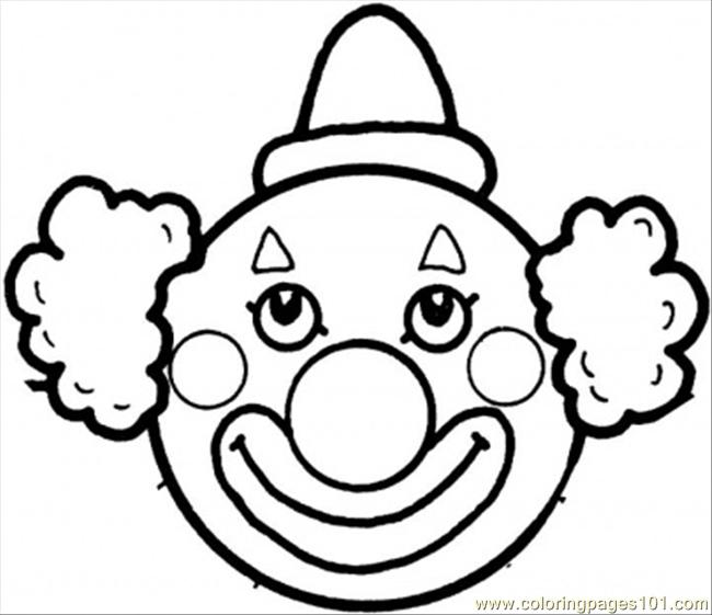 650x561 Clowns Face Coloring Page