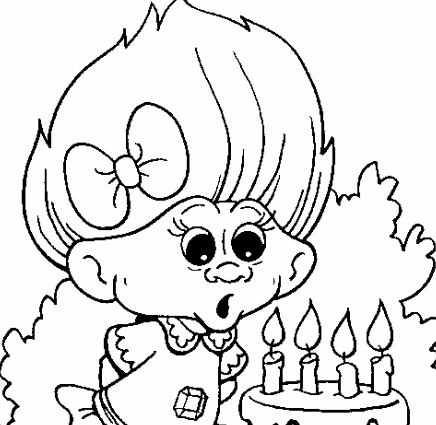 436x425 Birthday Troll Coloring Page