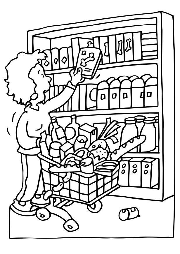 616x872 Coloring Page Shopping