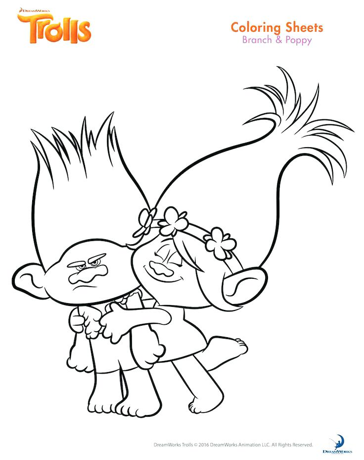 736x929 Trolls Coloring Sheets Pdf And Branch From Trolls Movie Coloring