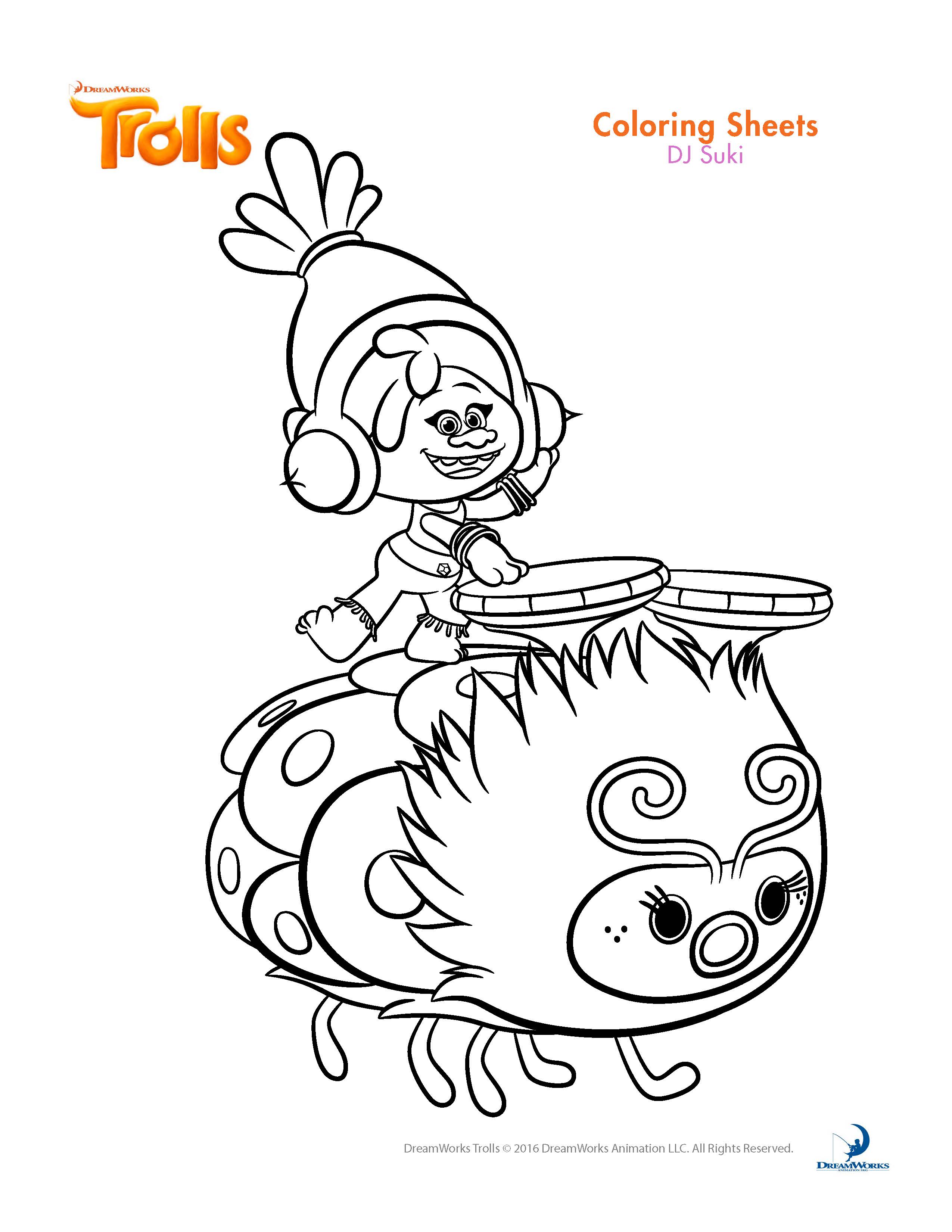 2550x3300 Trolls Movie Coloring Pages