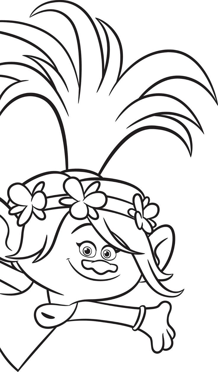 736x1255 Trolls Movie Coloring Pages Free, Birthdays And Craft