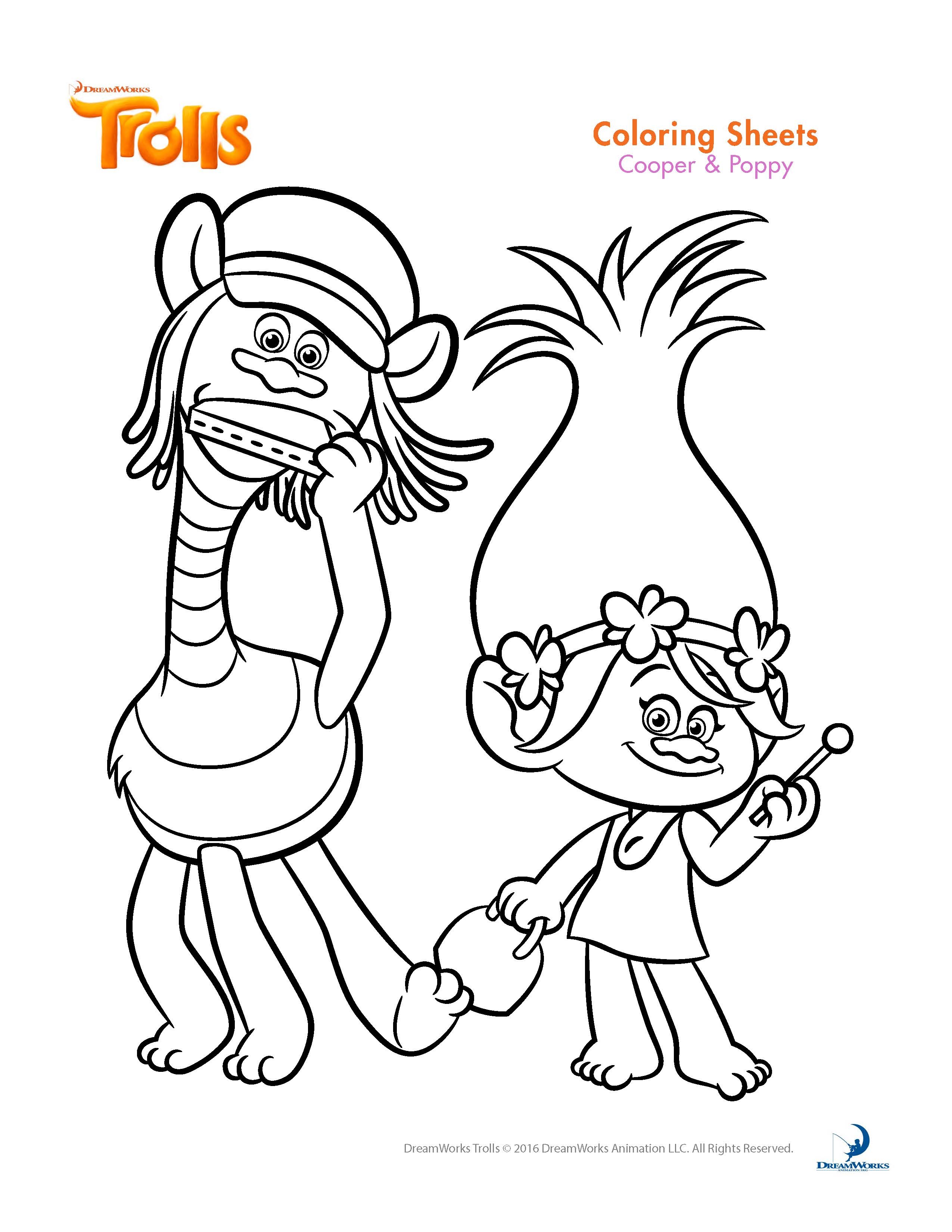 2550x3300 Trolls Coloring Sheets And Printable Activity Sheets And A Movie