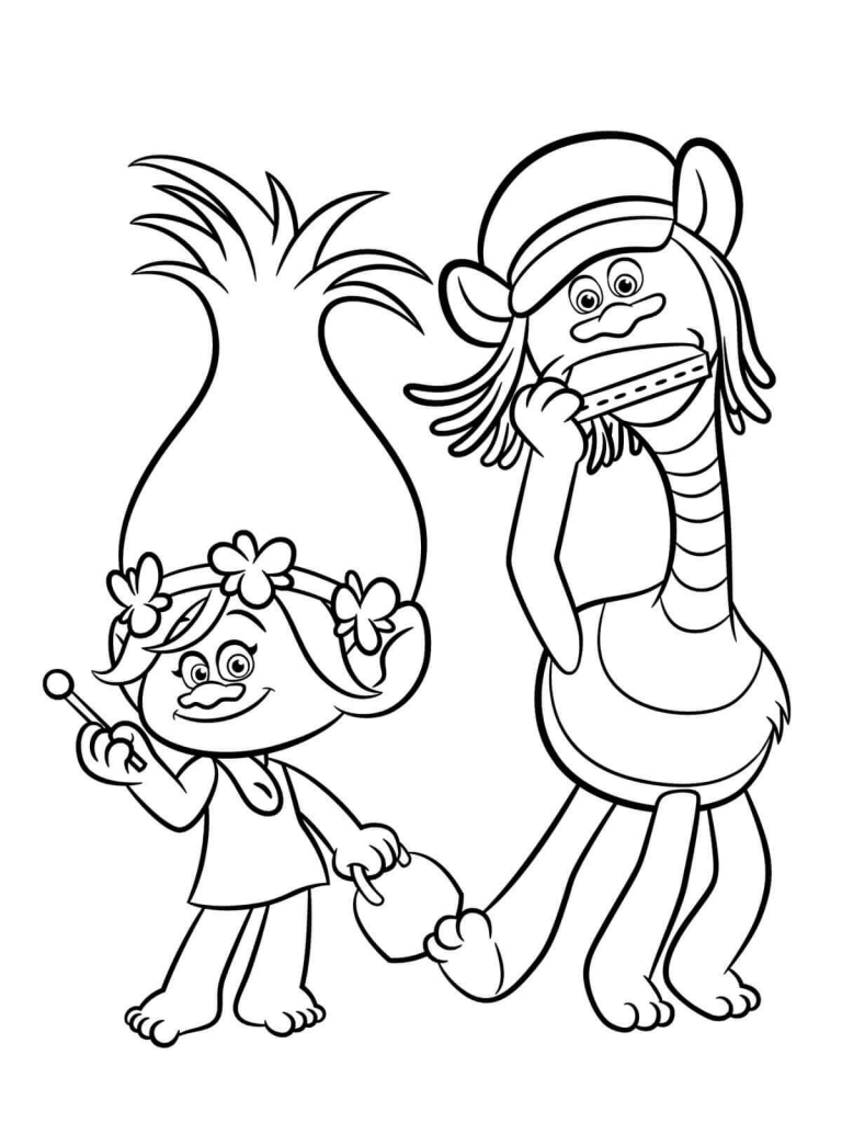 768x1024 Printable Trolls Movie Coloring Pages