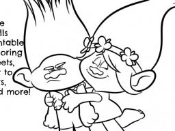 256x192 Trolls Movie Coloring Page Printables Branch From Trolls Movie