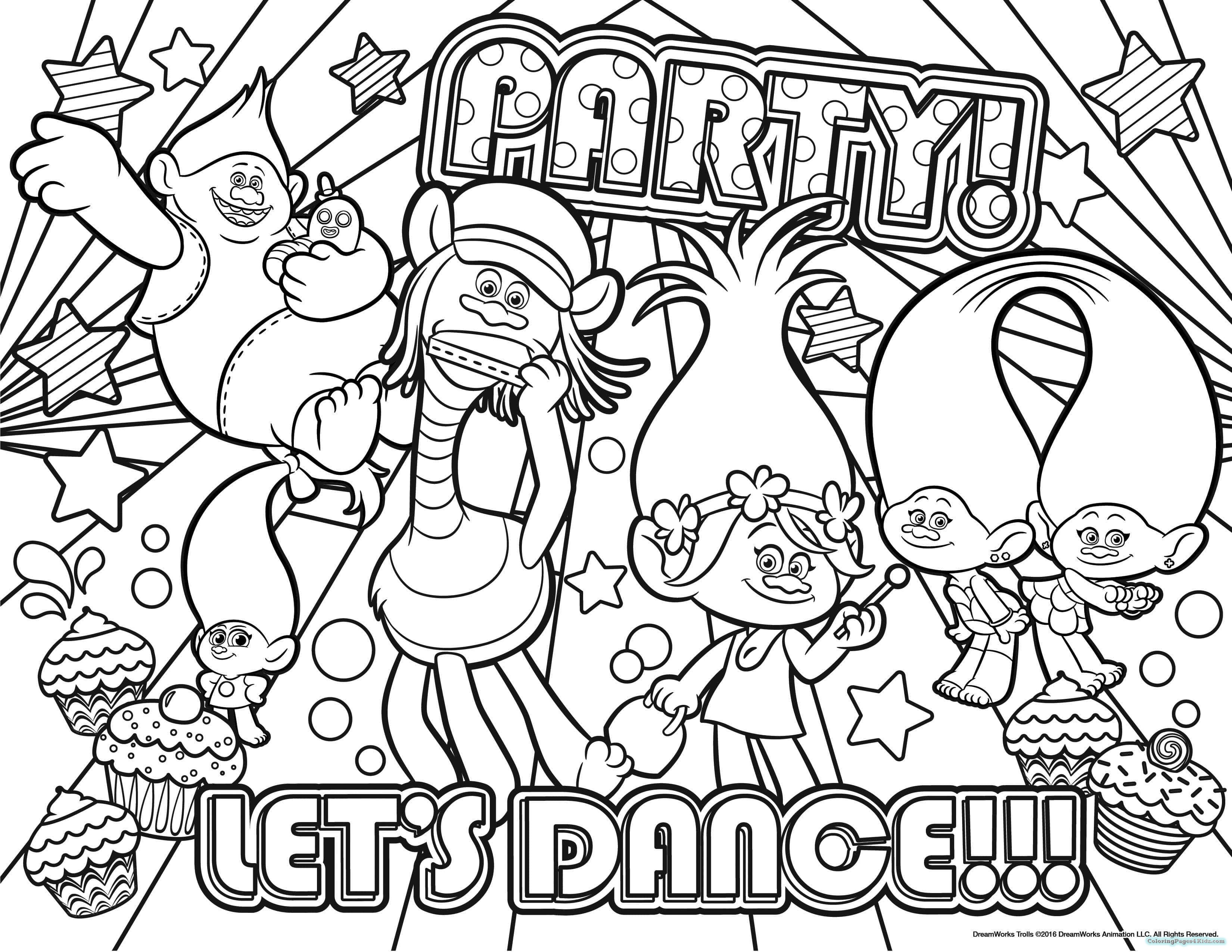 3300x2550 Trolls Coloring Sheets