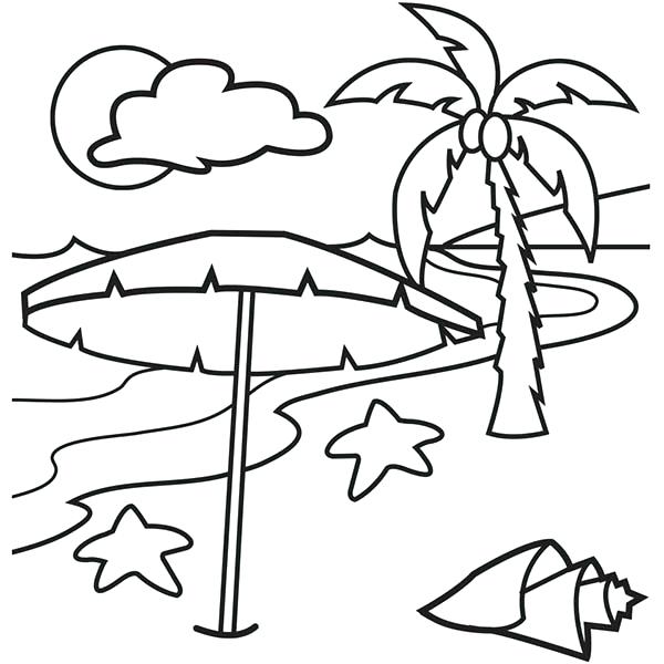 600x600 Tropical Coloring Pages A Lovely Beach On Tropical Island Coloring