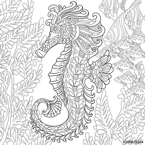 500x500 Image Result For Tropical Fish Coloring Pages For Adults Craft