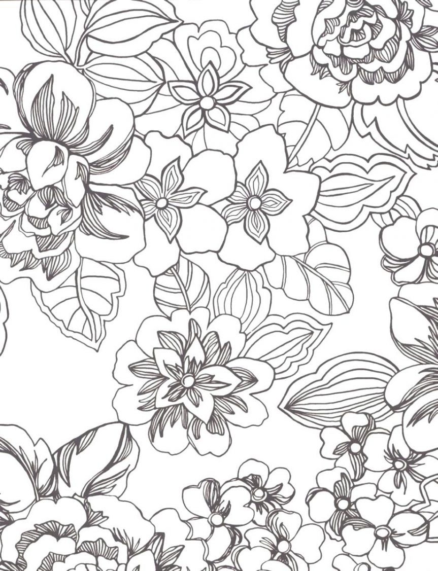 863x1126 Tropical Flower Coloring Pages