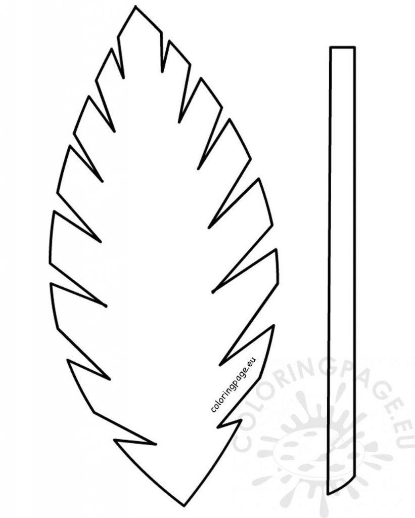 821x1024 Palm Tree Leaf Template