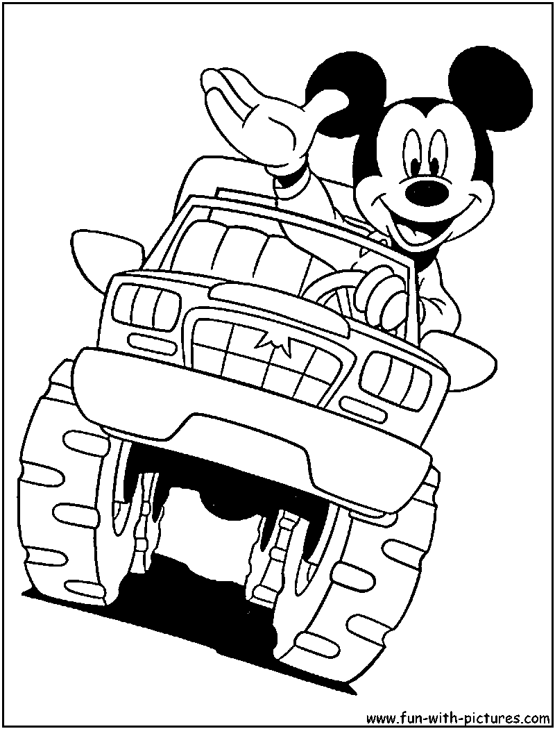 800x1050 Mickey On Monster Truck Coloring Pages