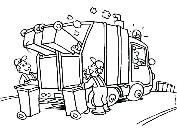 600x450 Garbage Truck Coloring Page Icontent