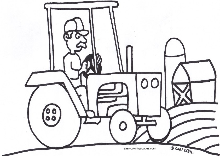 842x598 Tractor Trailer Coloring Page Trucks Tractors And Diggers Pinter