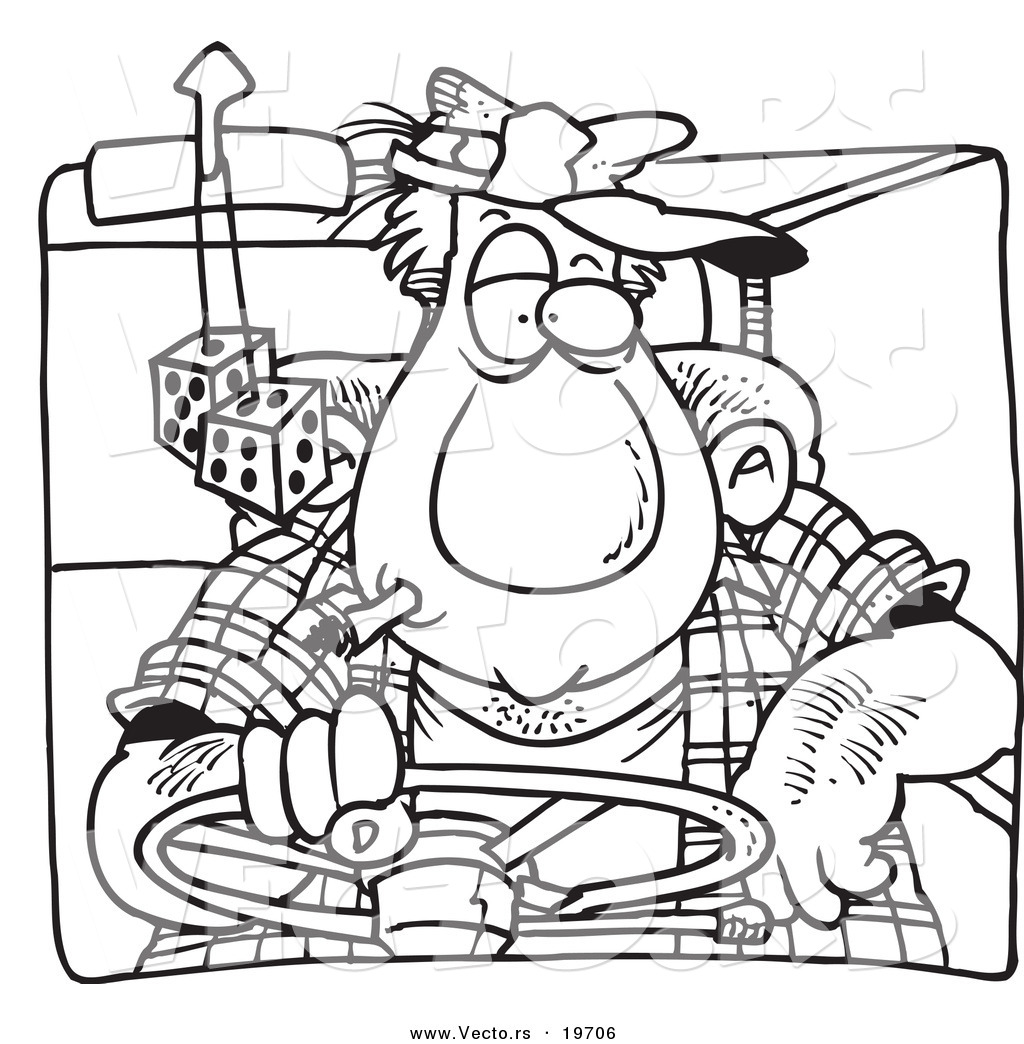 1024x1044 Vector Of A Cartoon Big Man Driving