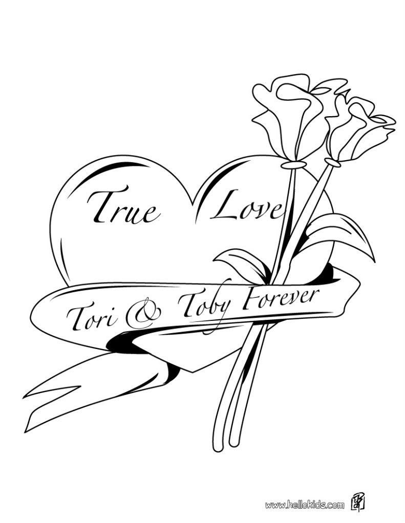 791x1022 Awesome Hearts And Roses Coloring Pages Free Coloring Pages Download
