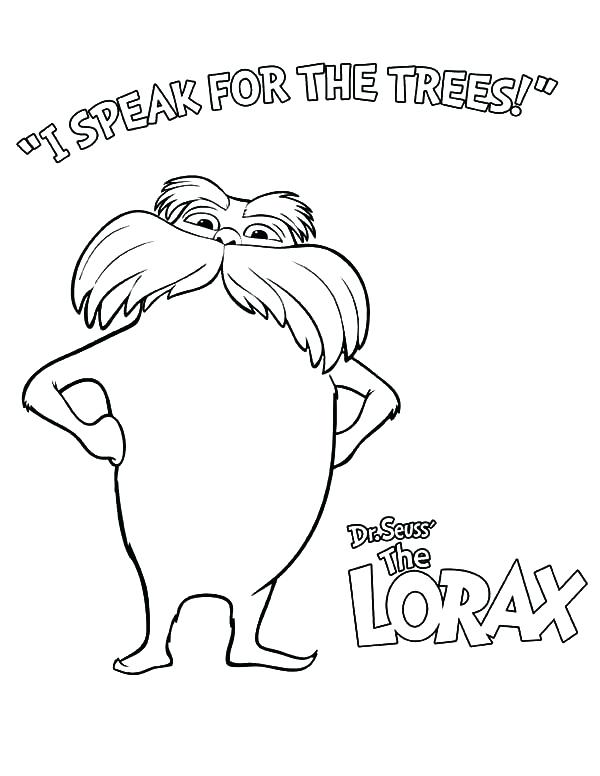 600x776 The Lorax Coloring Page The I Speak For The Trees Coloring Pages