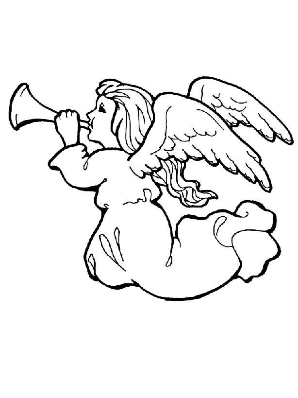 614x819 Coloring Page Angel Trumpet