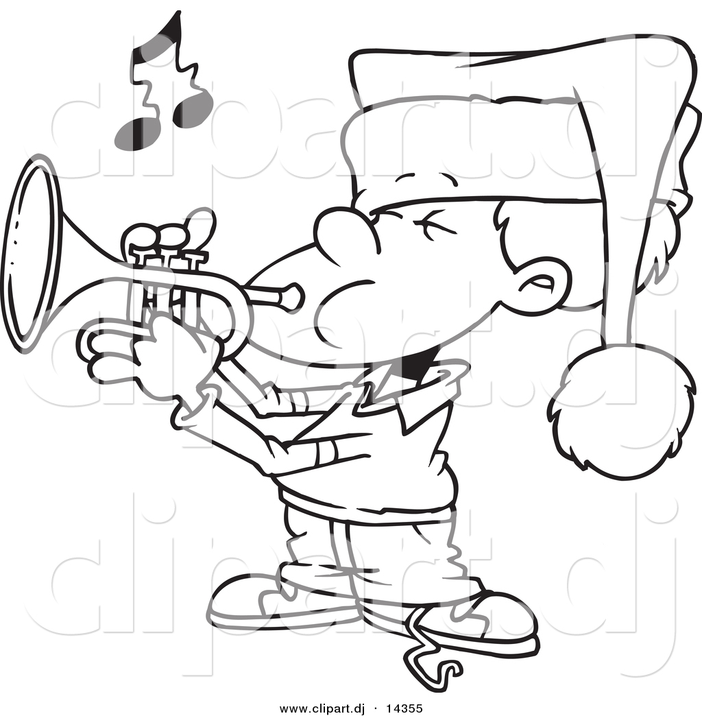 1024x1044 Vector Of Cartoon Boy Playing Christmas Music On A Trumpet