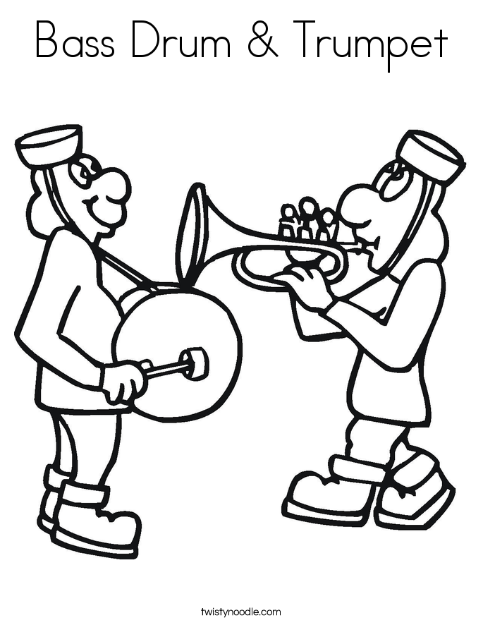 685x886 Bass Drum Trumpet Coloring Page